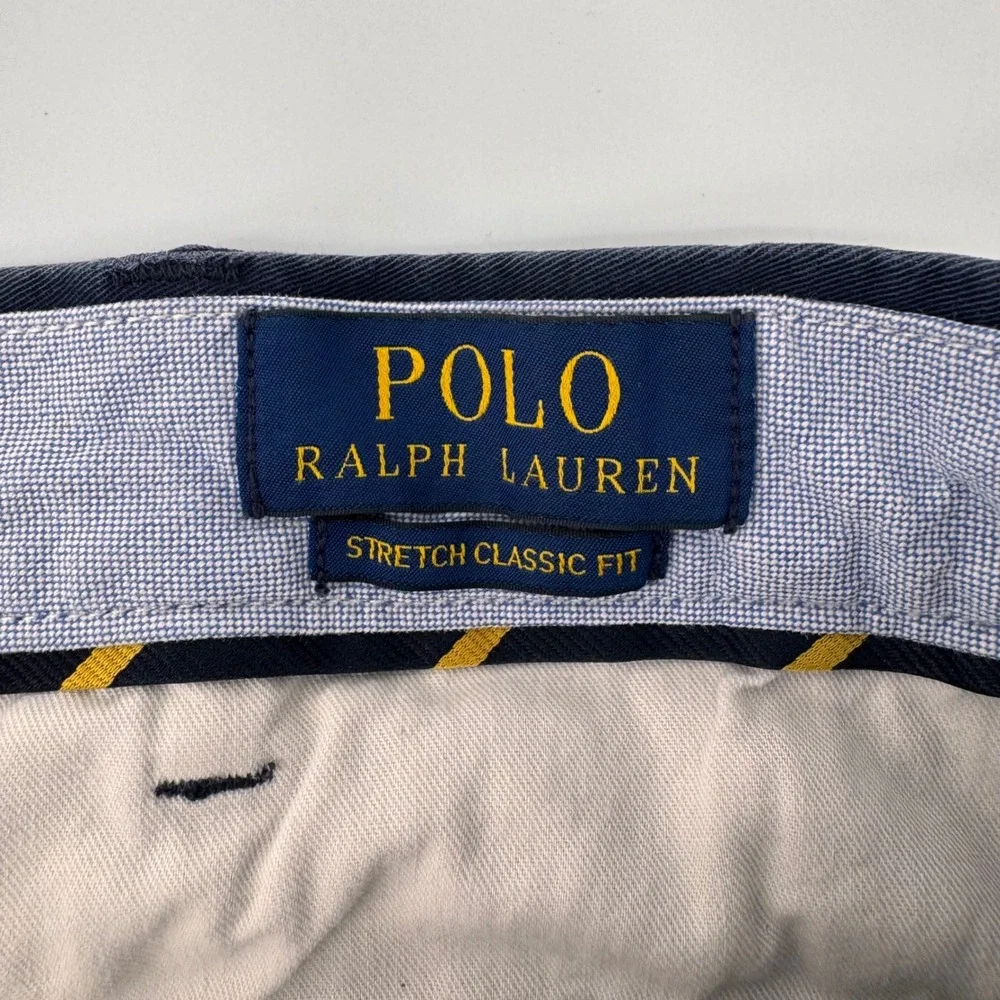 Polo Ralph Lauren Chino Pants Mens 40x36 Navy Blue Stretch Classic Fit Straight